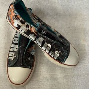 Ed Hardy Black and White Graphic Women's Sneakers